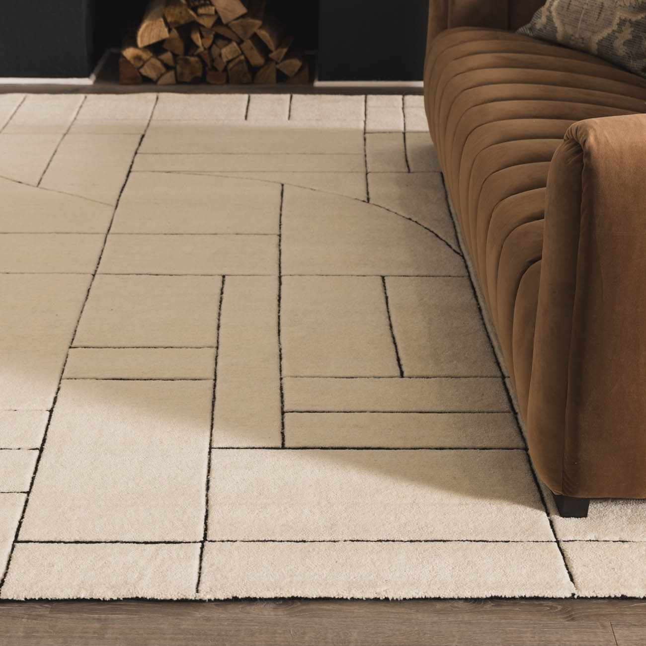Fusao Rose Cream Area Rug - Clearance by Boutique Rugs