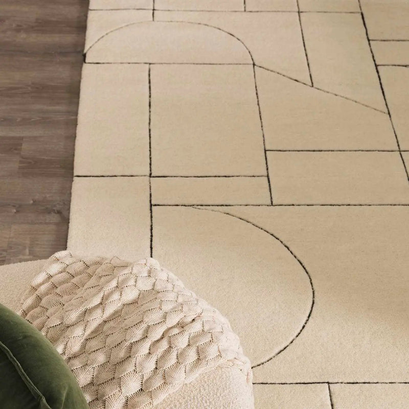 Fusao Rose Cream Area Rug - Clearance by Boutique Rugs