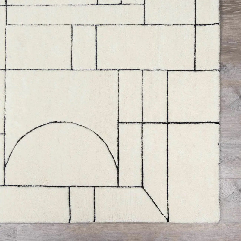 Fusao Rose Cream Area Rug - Clearance by Boutique Rugs