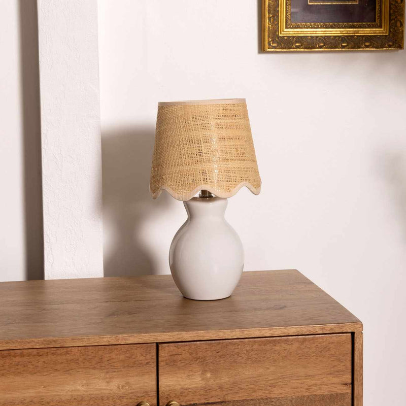 Salgareda White Ceramic Table Lamp by Boutique Rugs
