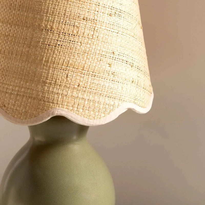 Salgareda Green Rattan Table Lamp by Boutique Rugs