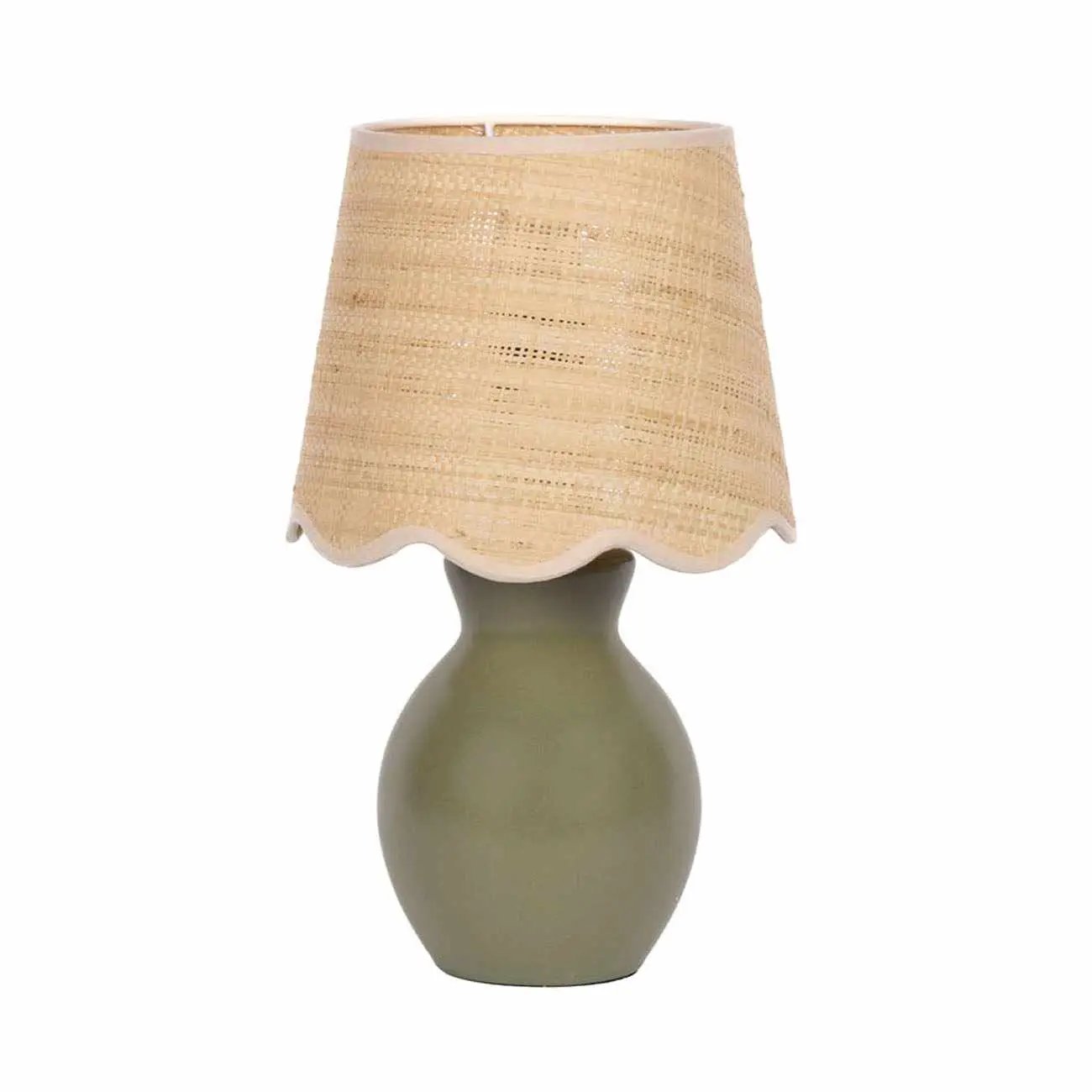 Salgareda Green Rattan Table Lamp by Boutique Rugs