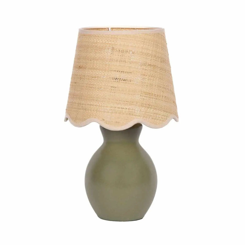 Salgareda Green Rattan Table Lamp by Boutique Rugs