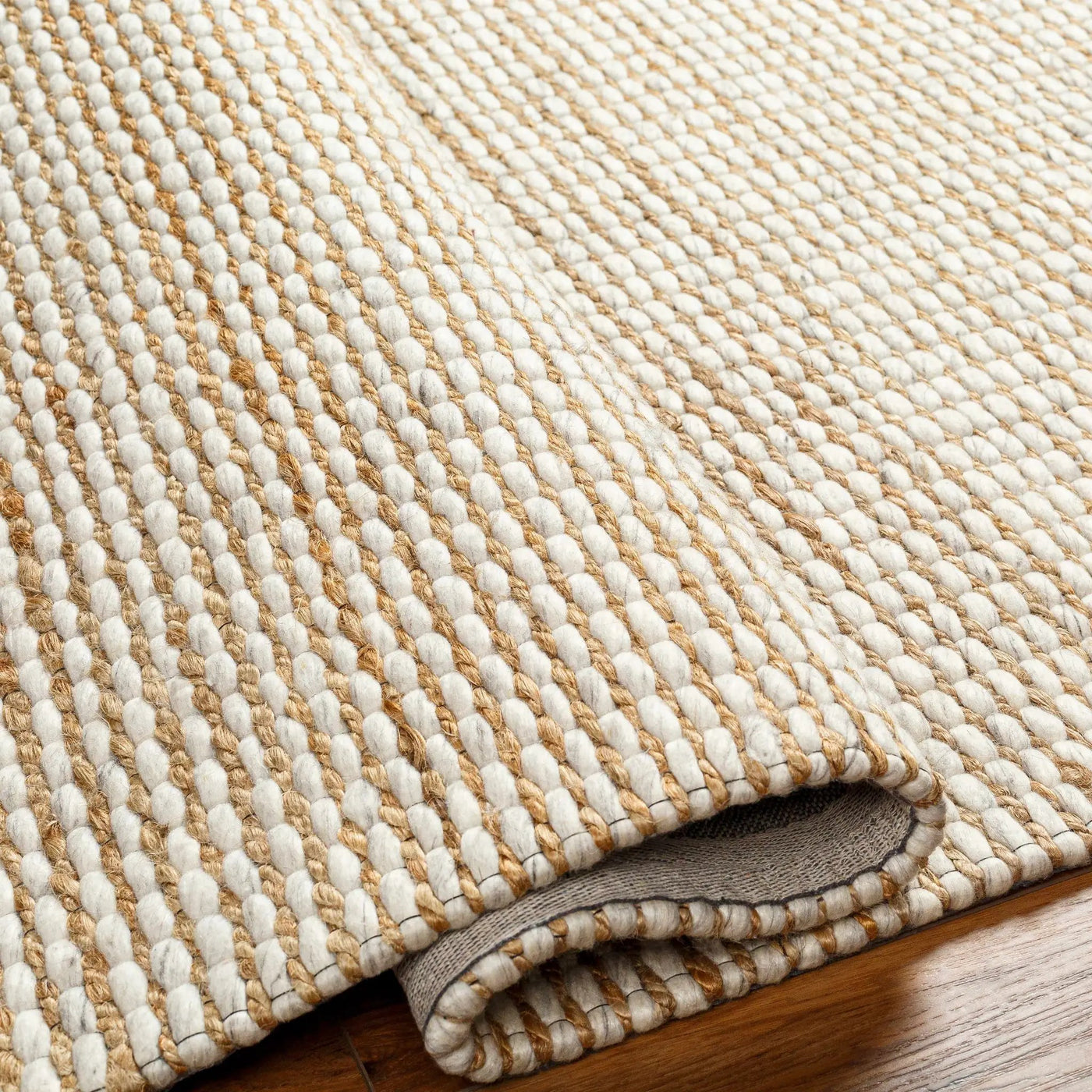 Riki Cream Jute-Wool Blend Rug by Boutique Rugs