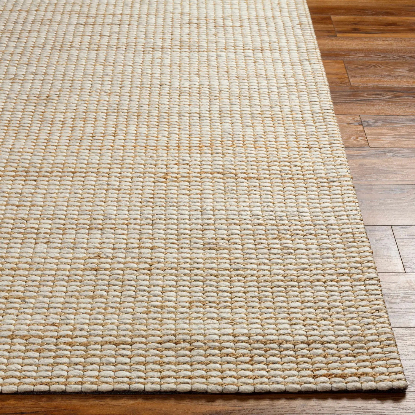 Riki Cream Jute-Wool Blend Rug by Boutique Rugs