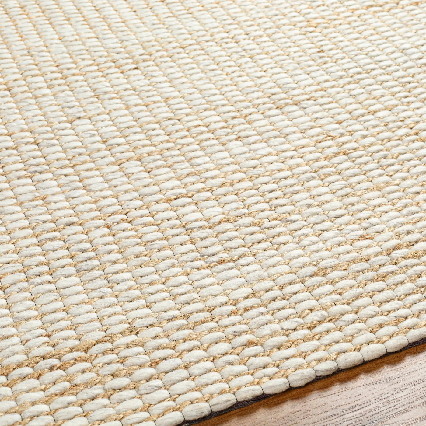 Riki Cream Jute-Wool Blend Rug by Boutique Rugs