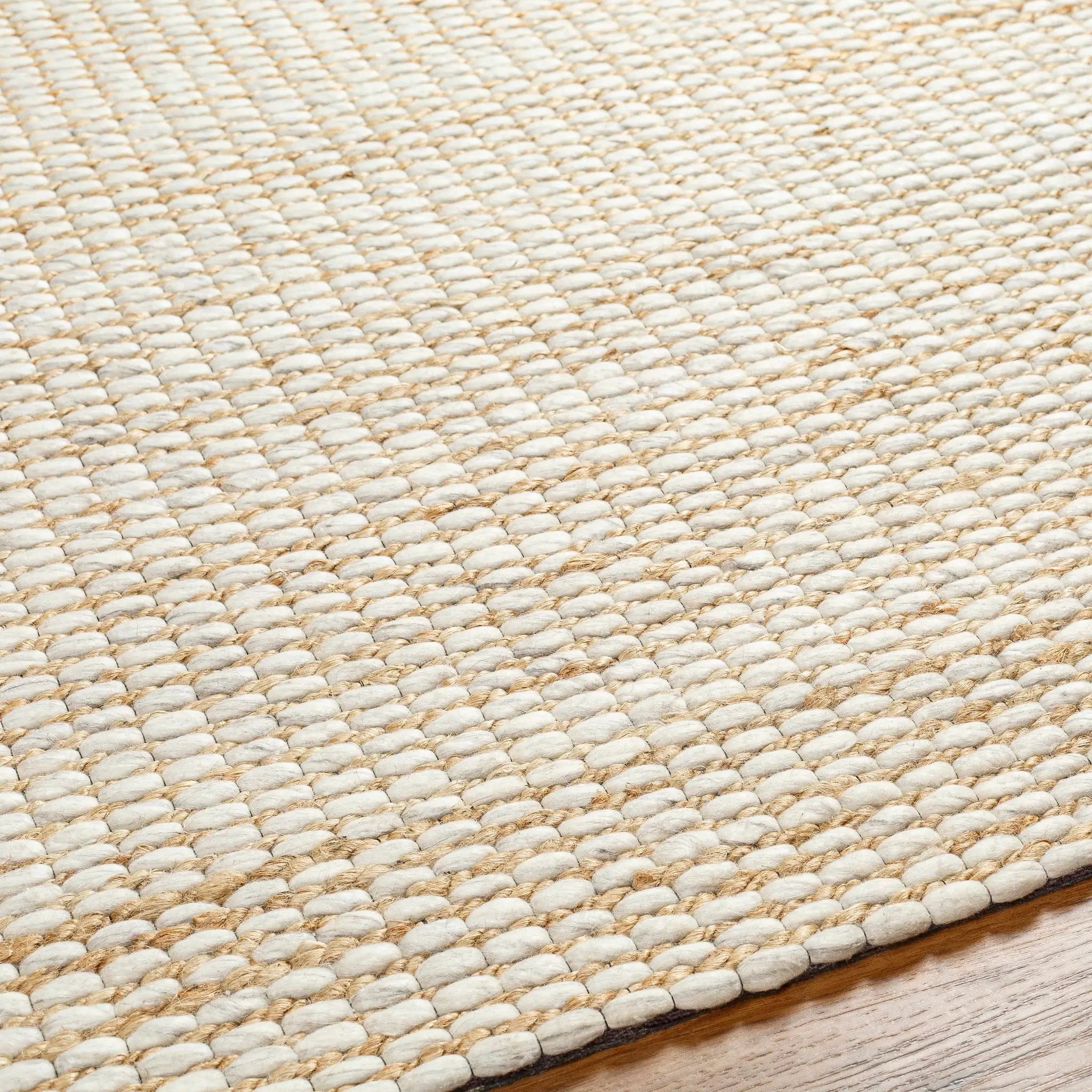 Riki Cream Jute-Wool Blend Rug by Boutique Rugs