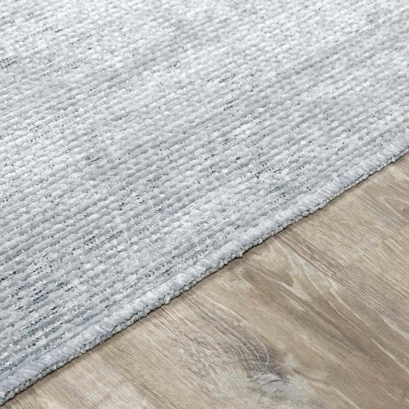 Isako Blue & Gray Solid Washable Area Rug - Clearance by Boutique Rugs