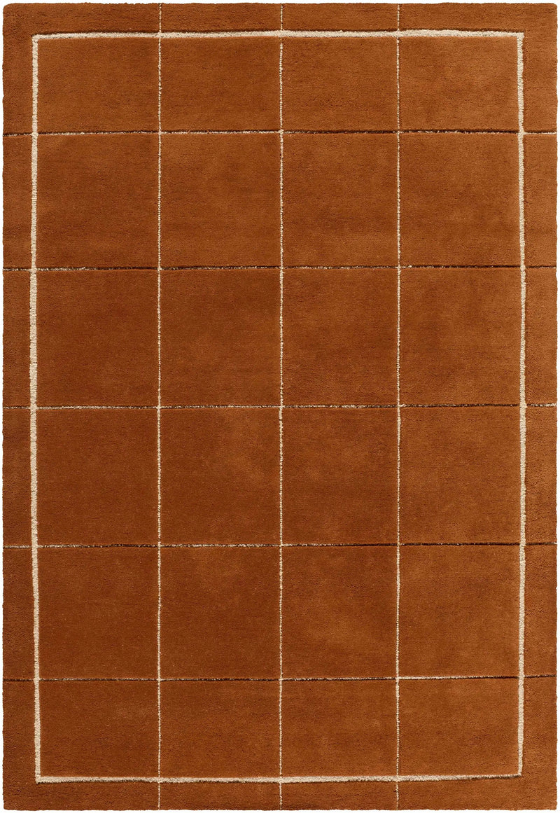 Siarl Burnt Orange Checkered Area Rug by Boutique Rugs