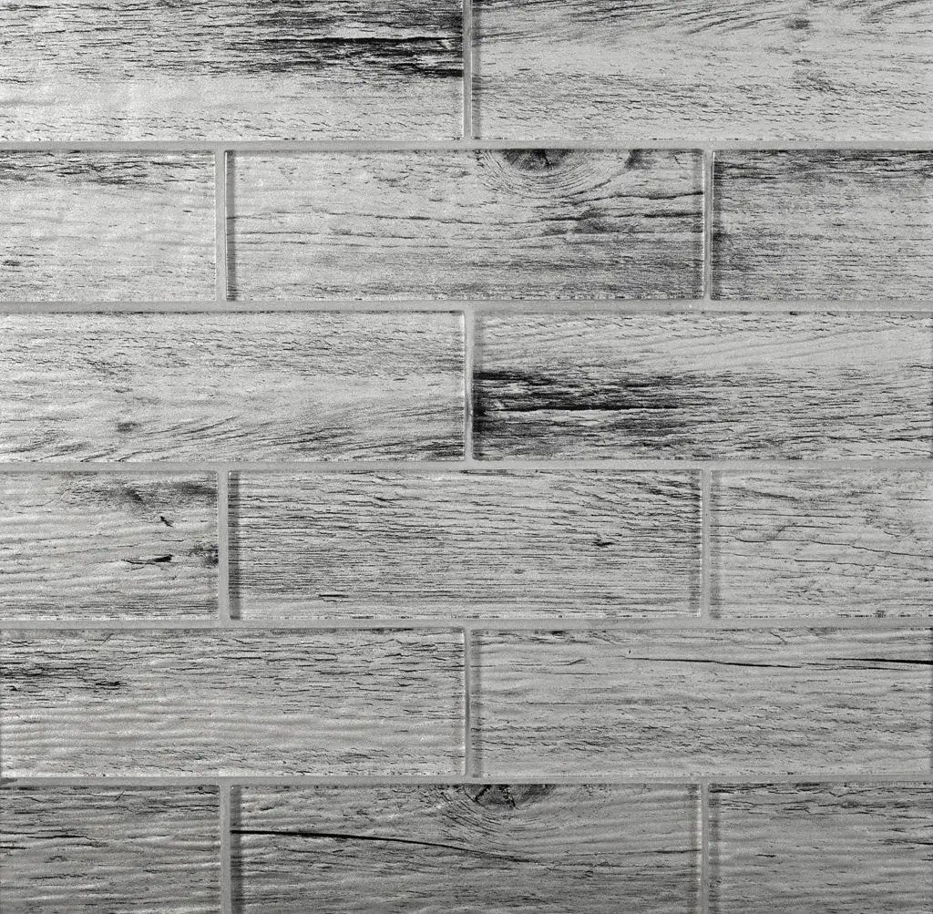 Light Gray 12x12 Glossy Brick Glass Mosaic Tile (5 pack, 4.83 sq ft/case) by Apollo Tile