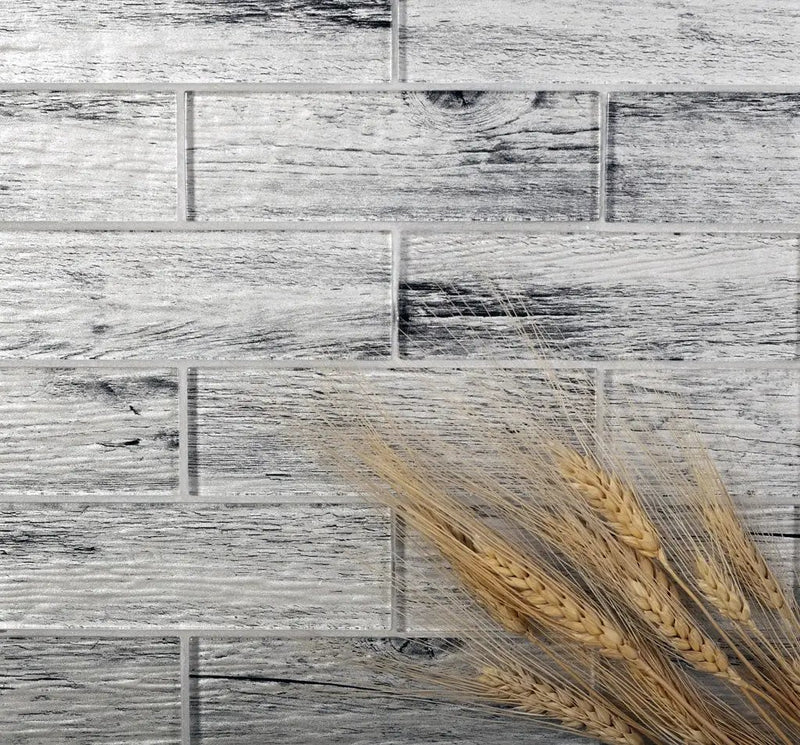 Light Gray 12x12 Glossy Brick Glass Mosaic Tile (5 pack, 4.83 sq ft/case) by Apollo Tile
