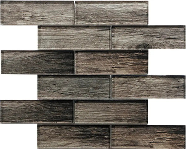 Brown 12x12 Glossy Brick Glass Mosaic Tile (5 pack, 4.83 sq ft/case), photo 2 of 9
