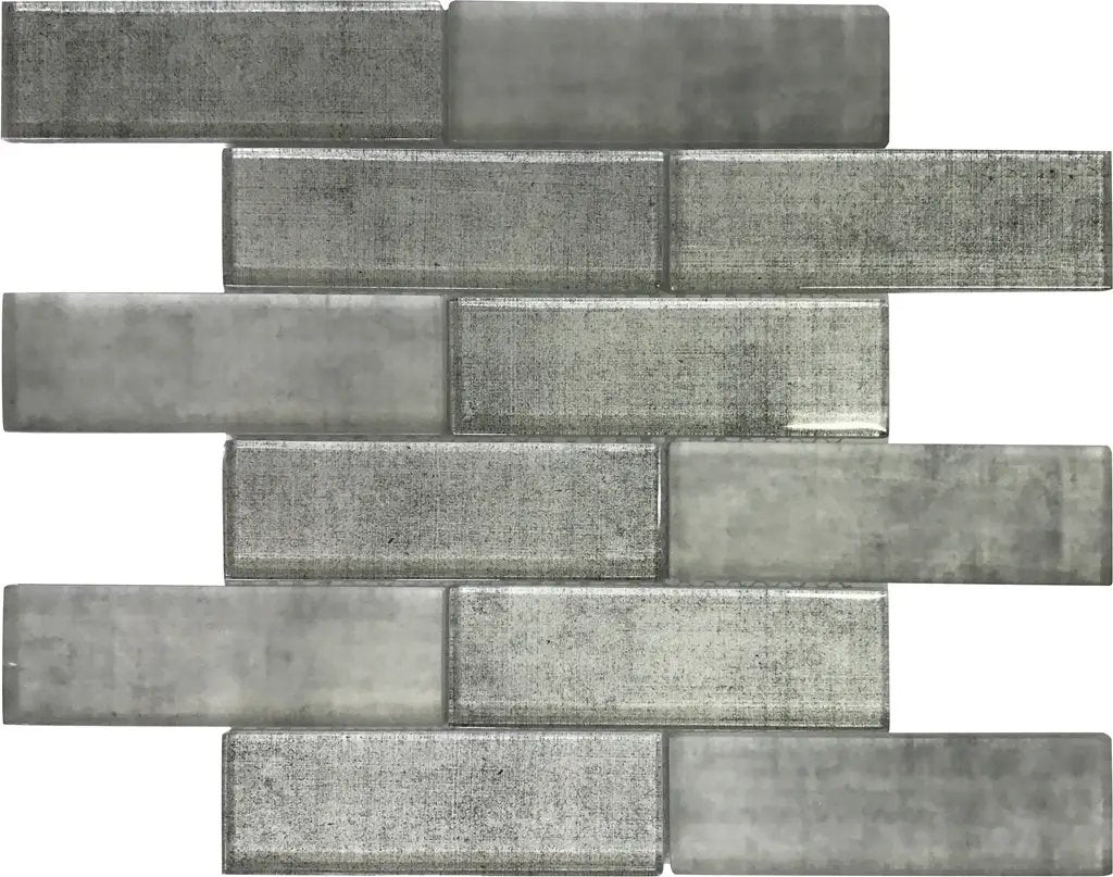 Gray 12x12 Glass Glossy Mosaic Tile (5 pack, 4.83 sq ft/case) by Apollo Tile