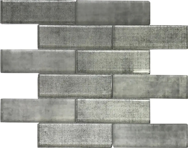 Gray 12x12 Glass Glossy Mosaic Tile (5 pack, 4.83 sq ft/case), photo 2 of 8