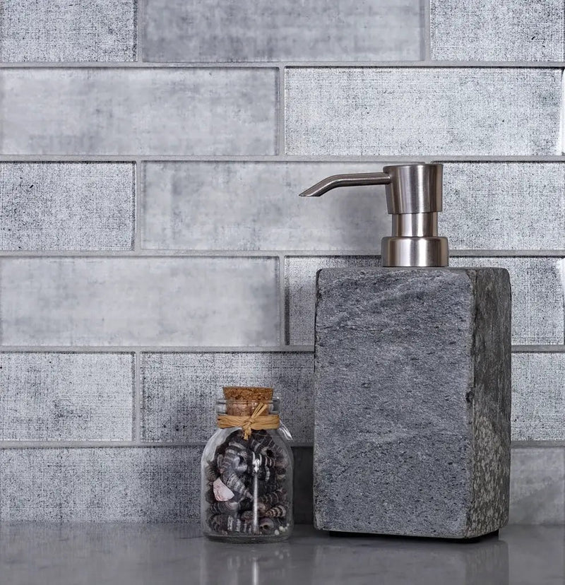 Gray 12x12 Glass Glossy Mosaic Tile (5 pack, 4.83 sq ft/case) by Apollo Tile
