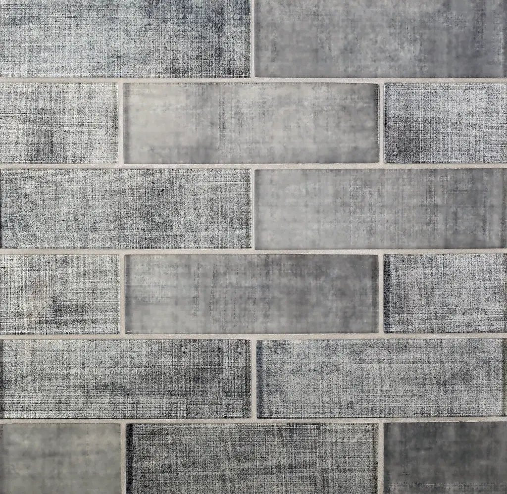 Coin Gray 12x12 Glossy Brick Glass Mosaic Tile (5 pack, 4.83 sq ft/case) by Apollo Tile