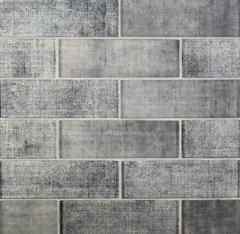 Coin Gray 12x12 Glossy Brick Glass Mosaic Tile (5 pack, 4.83 sq ft/case) by Apollo Tile