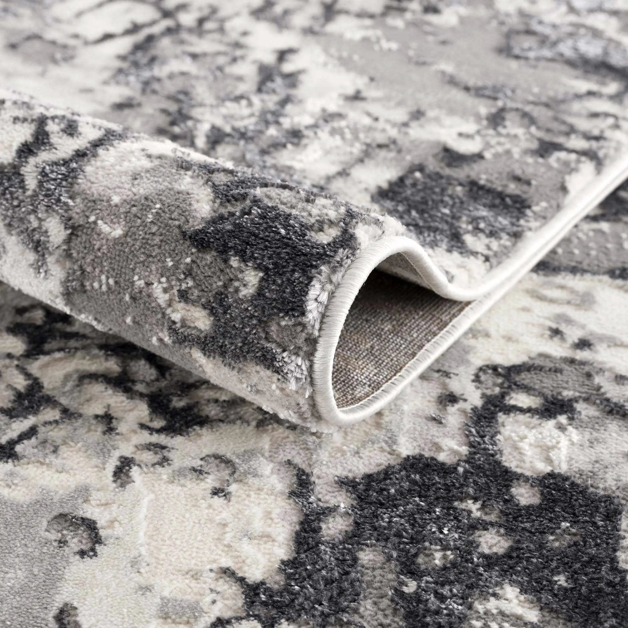 Junko Gray & Blue Marble Area Rug - Clearance by Boutique Rugs