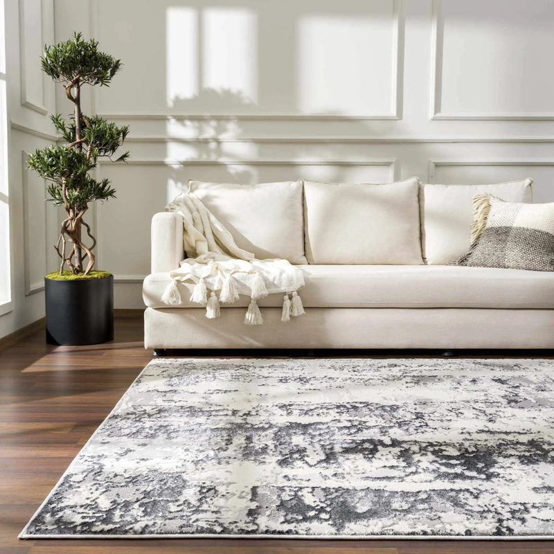Junko Gray & Blue Marble Area Rug - Clearance by Boutique Rugs