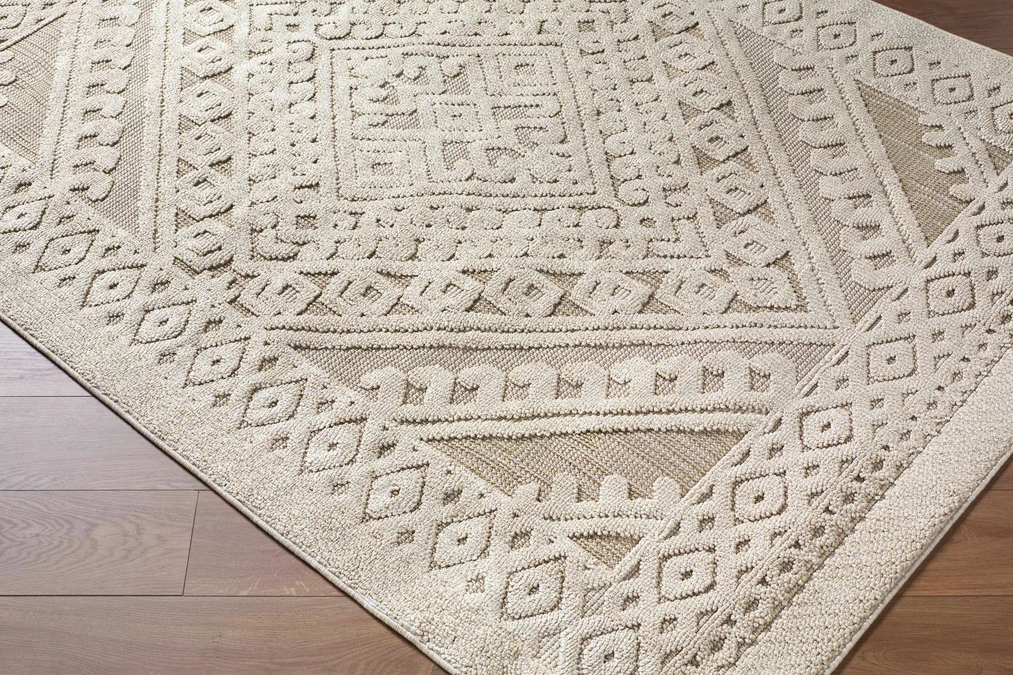 Hibah Bone Outdoor Area Rug - Clearance by Boutique Rugs