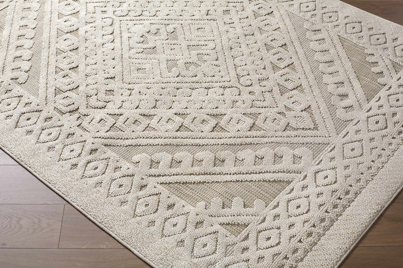 Hibah Bone Outdoor Area Rug - Clearance by Boutique Rugs