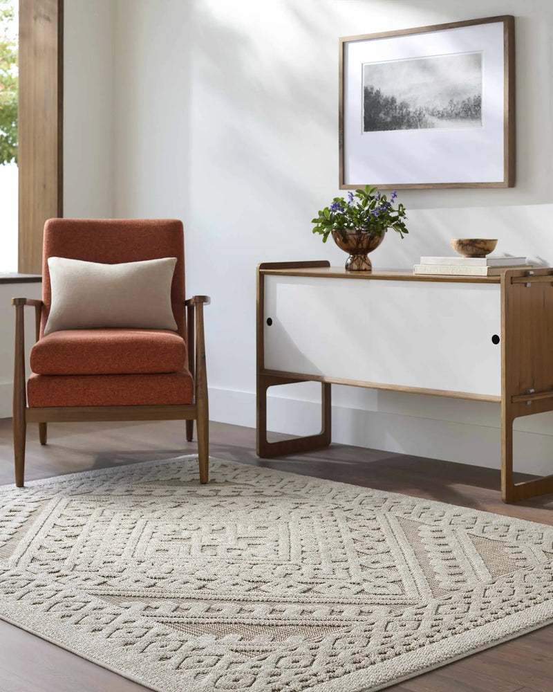 Hibah Bone Outdoor Area Rug - Clearance by Boutique Rugs