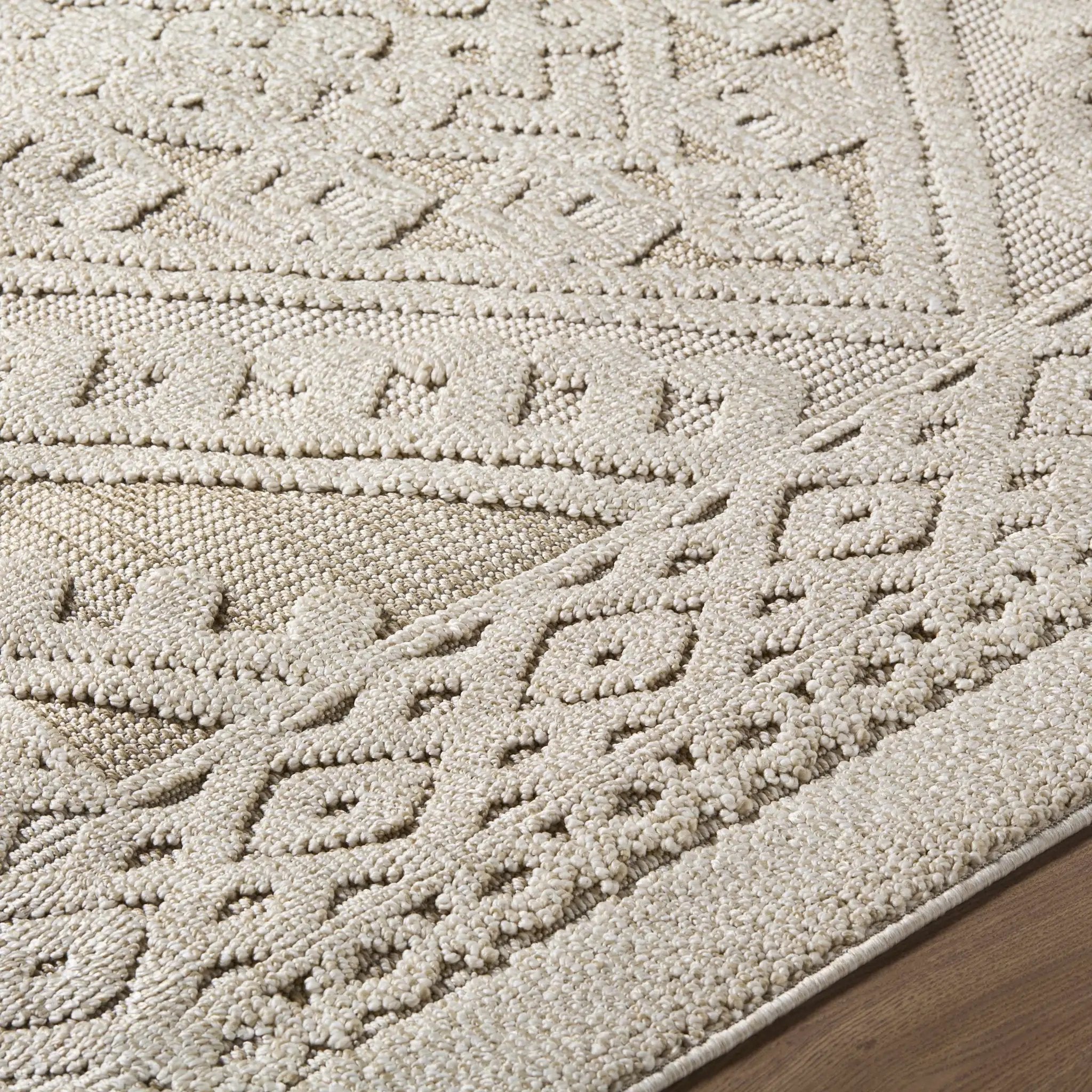 Hibah Bone Outdoor Area Rug - Clearance by Boutique Rugs