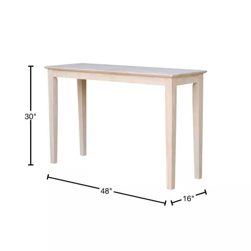Unfinished Solid Wood 4-ft. Farmhouse Console Sofa Table by HomePacific