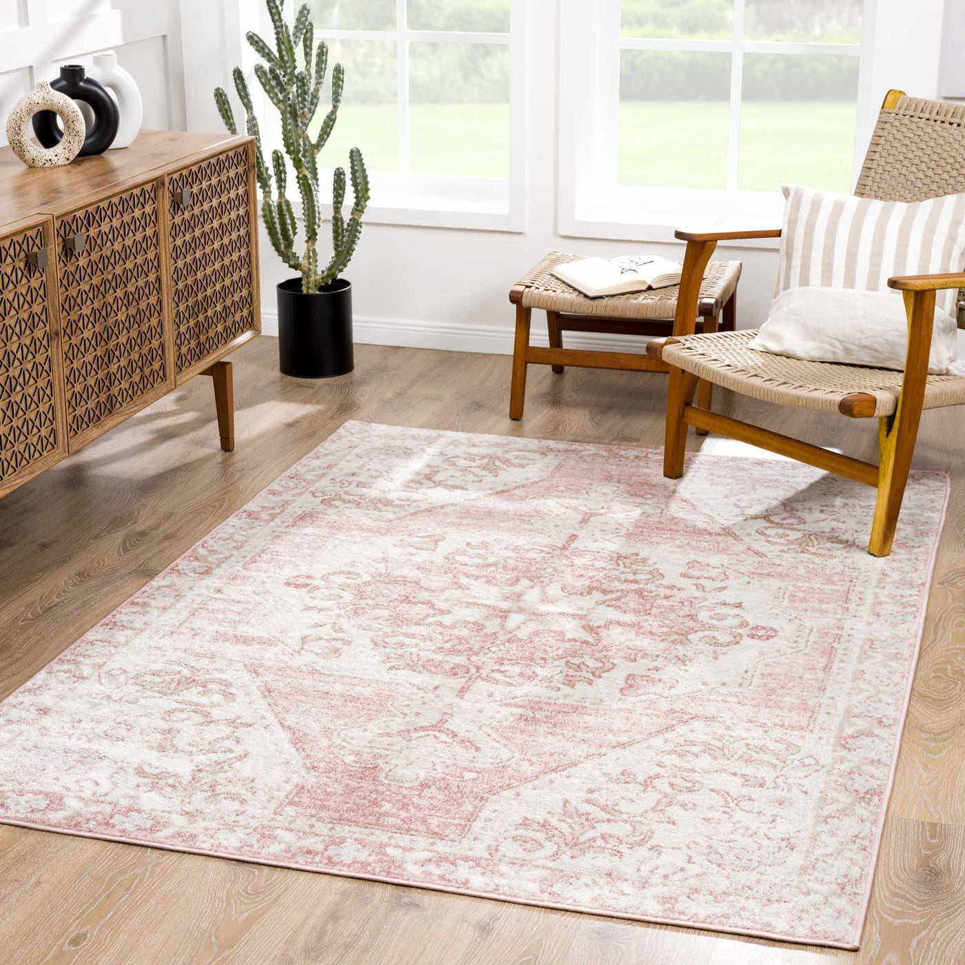 Snead Pink Floral Rug by Boutique Rugs