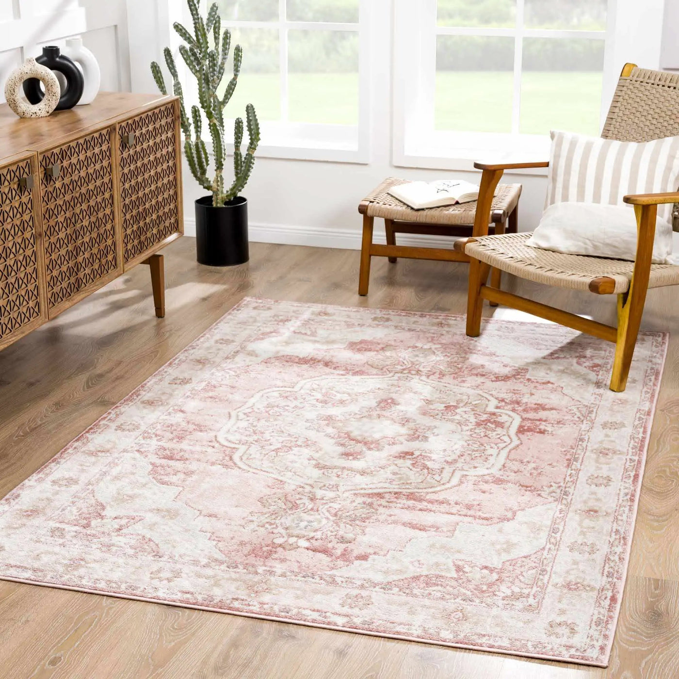 Kandos Blush & Light Pink Area Rug by Boutique Rugs