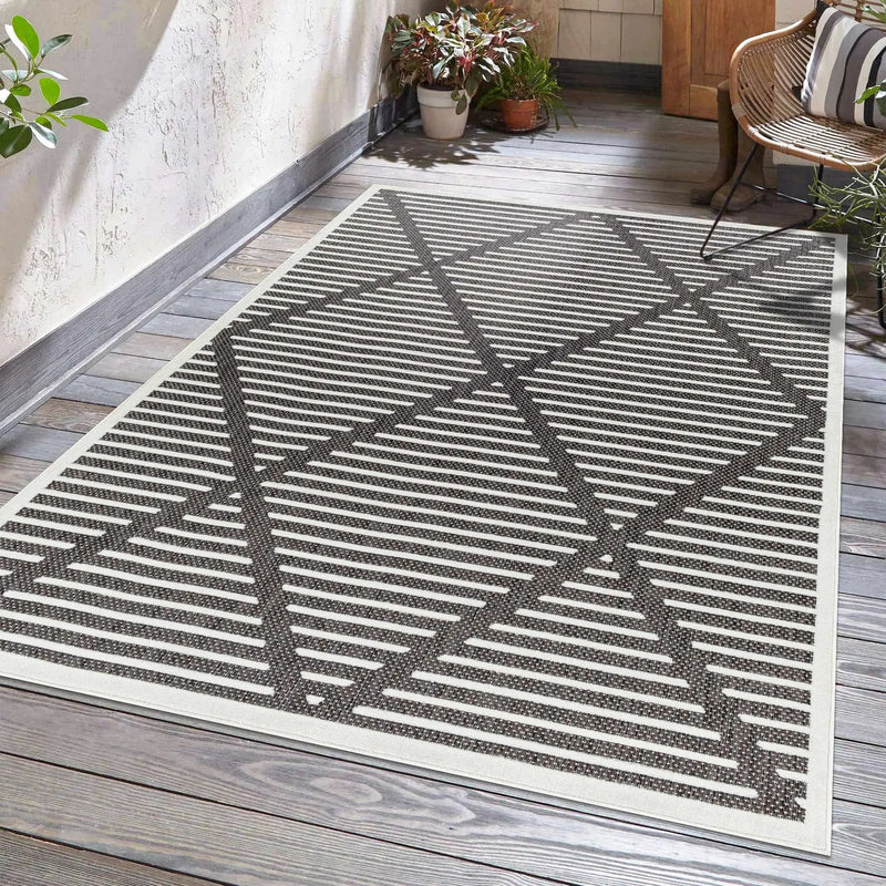 Anah 3D Black Outdoor Rug by Boutique Rugs