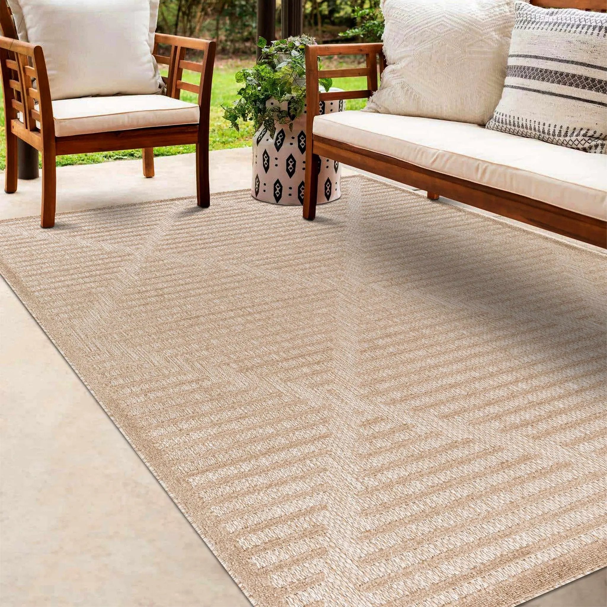 Anah Tan Outdoor Rug - Clearance by Boutique Rugs