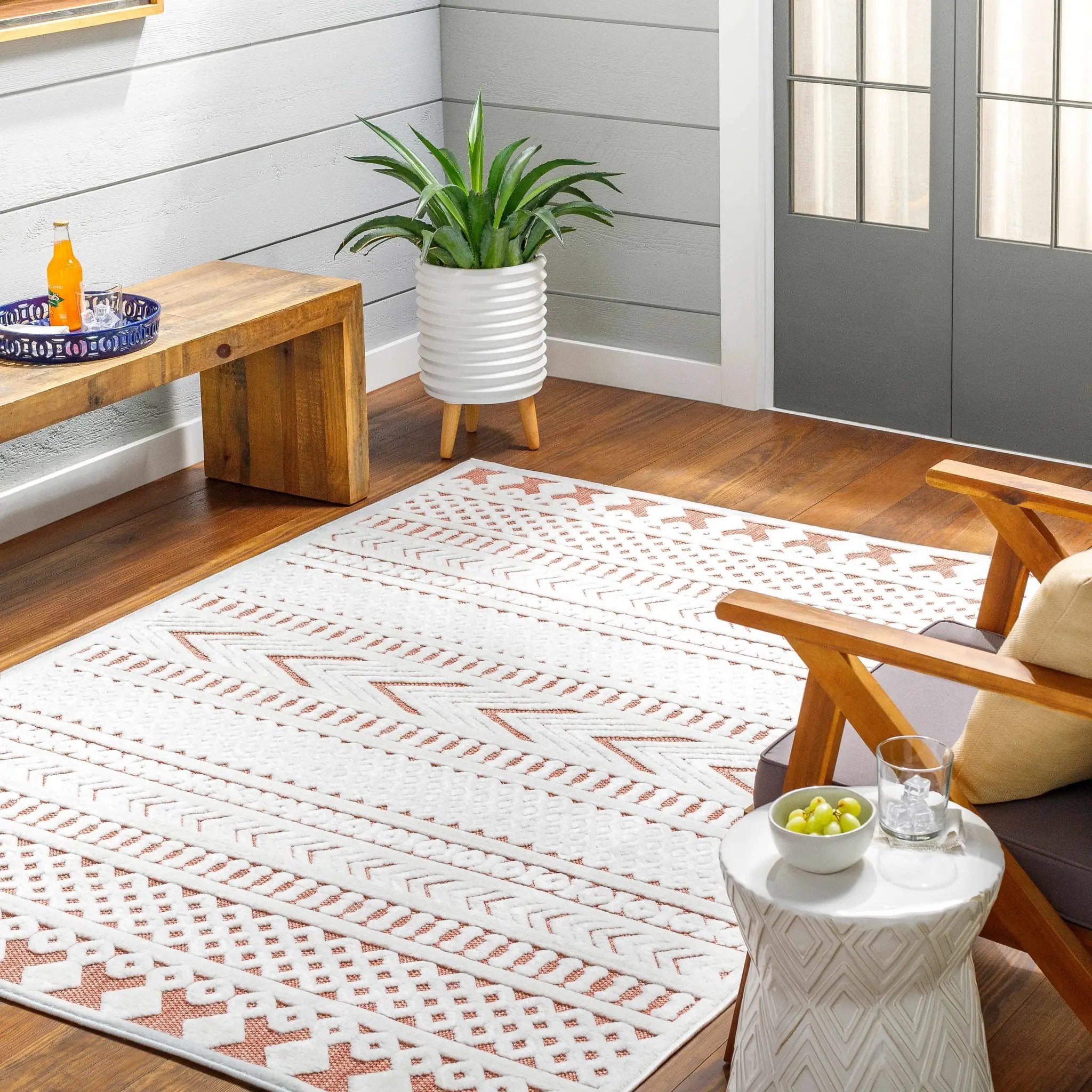 Jove Orange Outdoor Rug - Clearance by Boutique Rugs