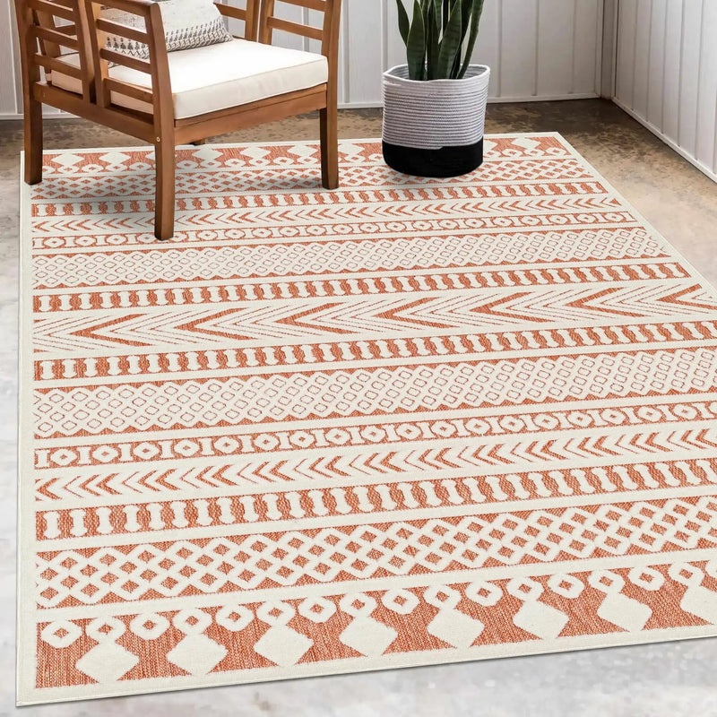 Jove Orange Outdoor Rug - Clearance by Boutique Rugs