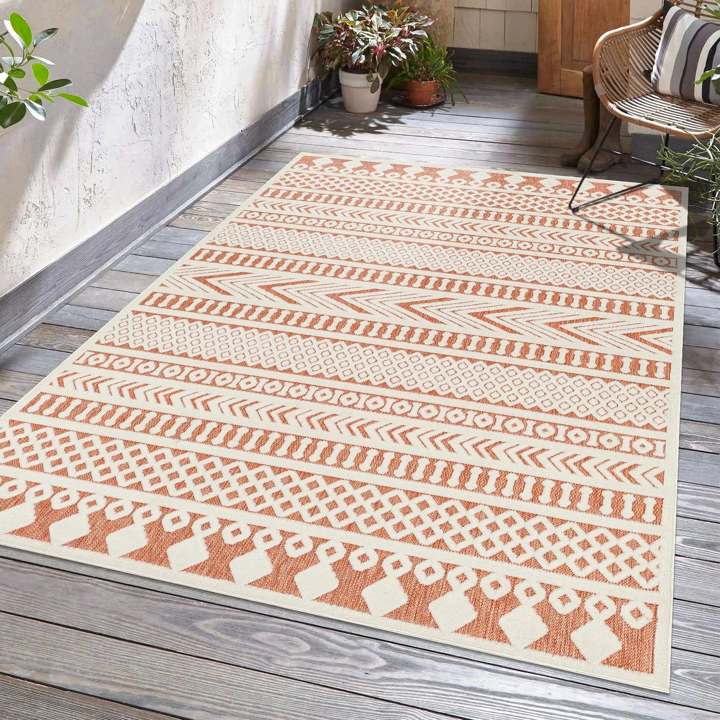 Jove Orange Outdoor Rug - Clearance by Boutique Rugs