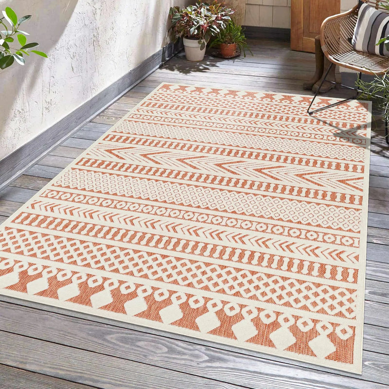 Jove Orange Outdoor Rug - Clearance by Boutique Rugs