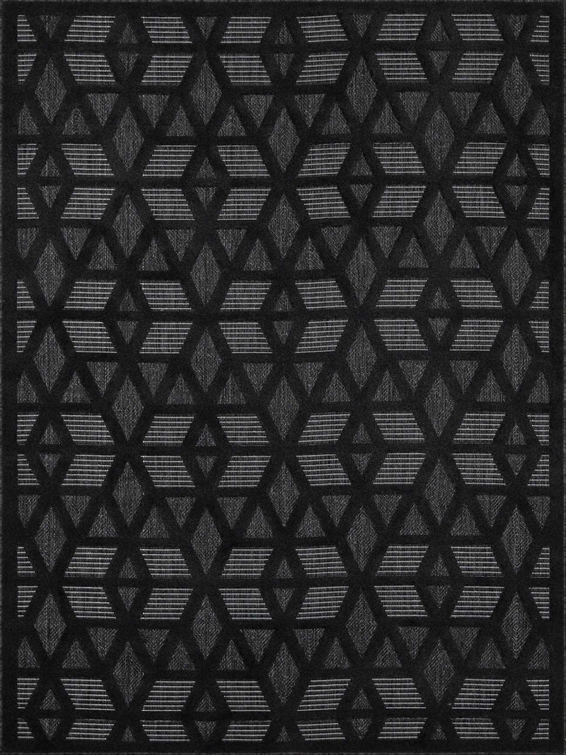 Nuri Black Outdoor Rug - Clearance by Boutique Rugs