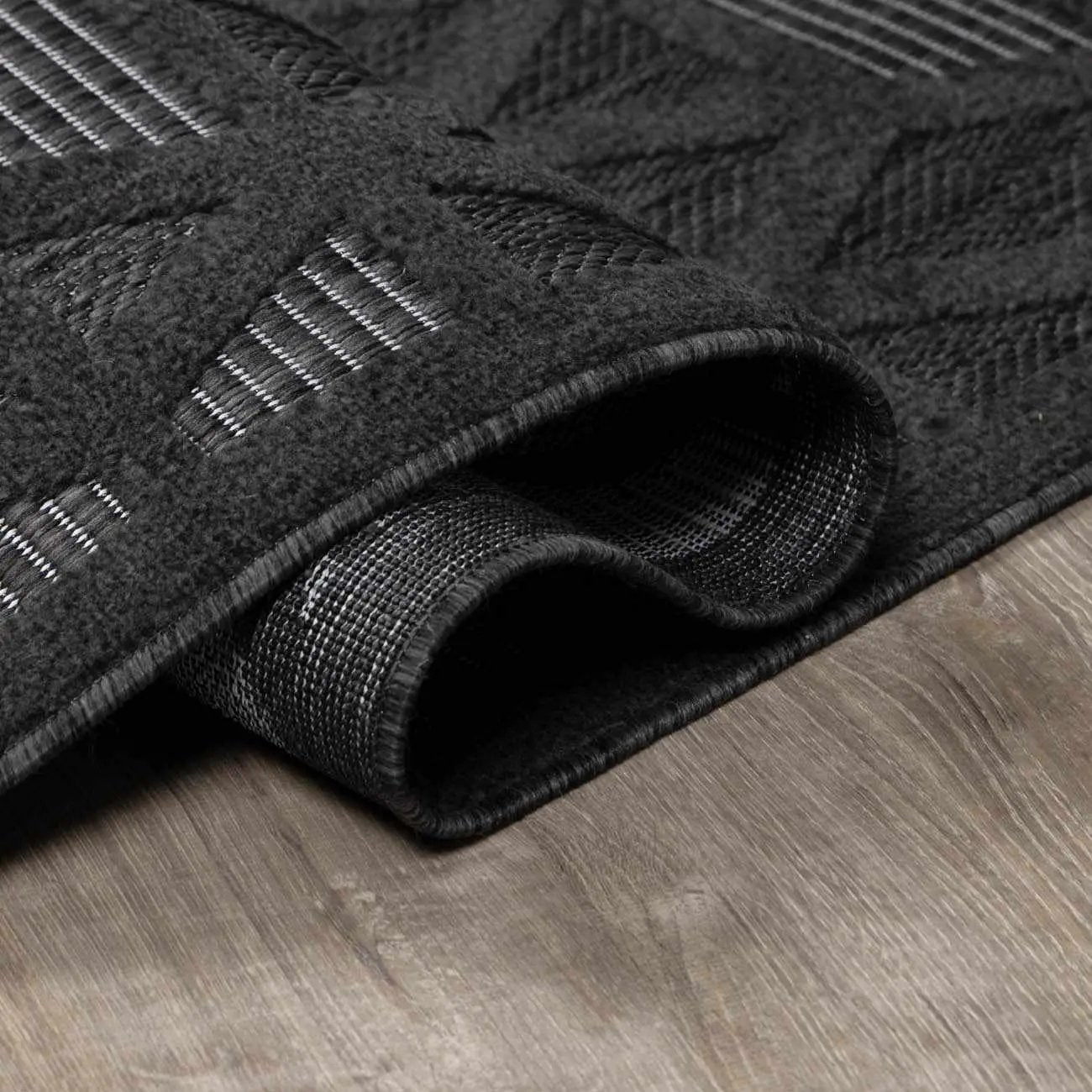 Nuri Black Outdoor Rug - Clearance by Boutique Rugs