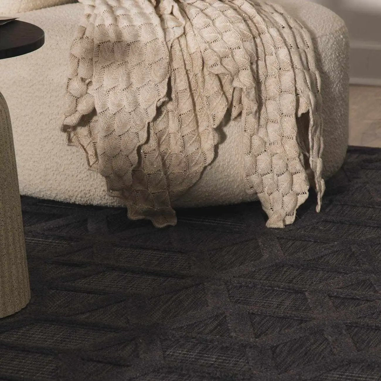 Nuri Black Outdoor Rug - Clearance by Boutique Rugs