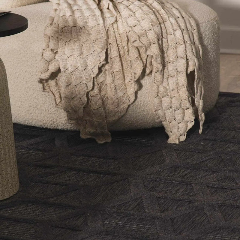Nuri Black Outdoor Rug - Clearance by Boutique Rugs