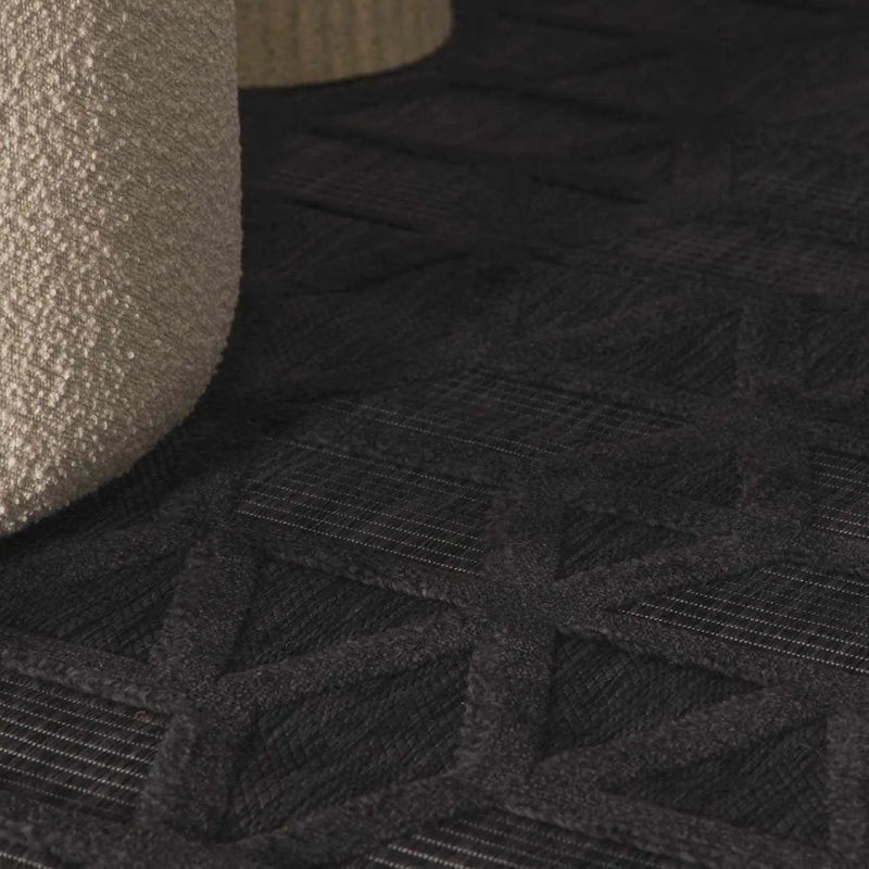 Nuri Black Outdoor Rug - Clearance by Boutique Rugs