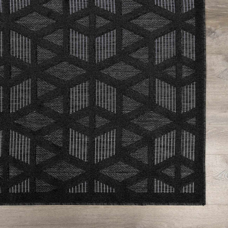 Nuri Black Outdoor Rug - Clearance by Boutique Rugs