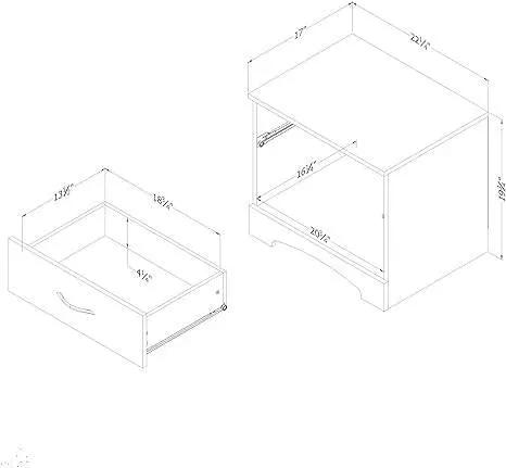 Modern 1 Drawer Nightstand End Side Table Storage in Black by HomePacific