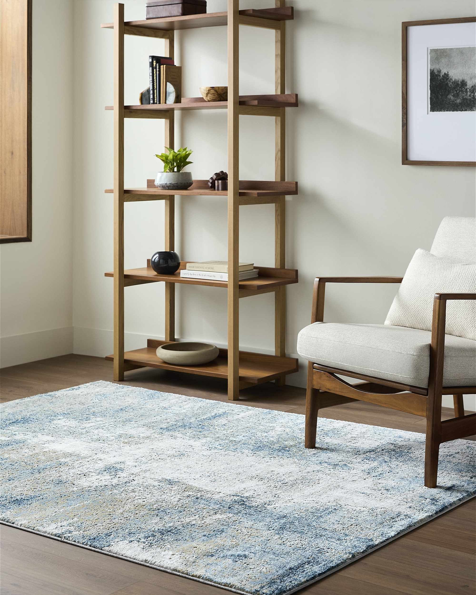 Duval Blue Abstract Area Rug by Boutique Rugs