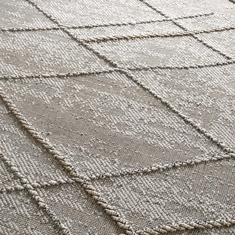 Baqer Bone & Tan Textured Performance Outdoor Rug - Clearance by Boutique Rugs