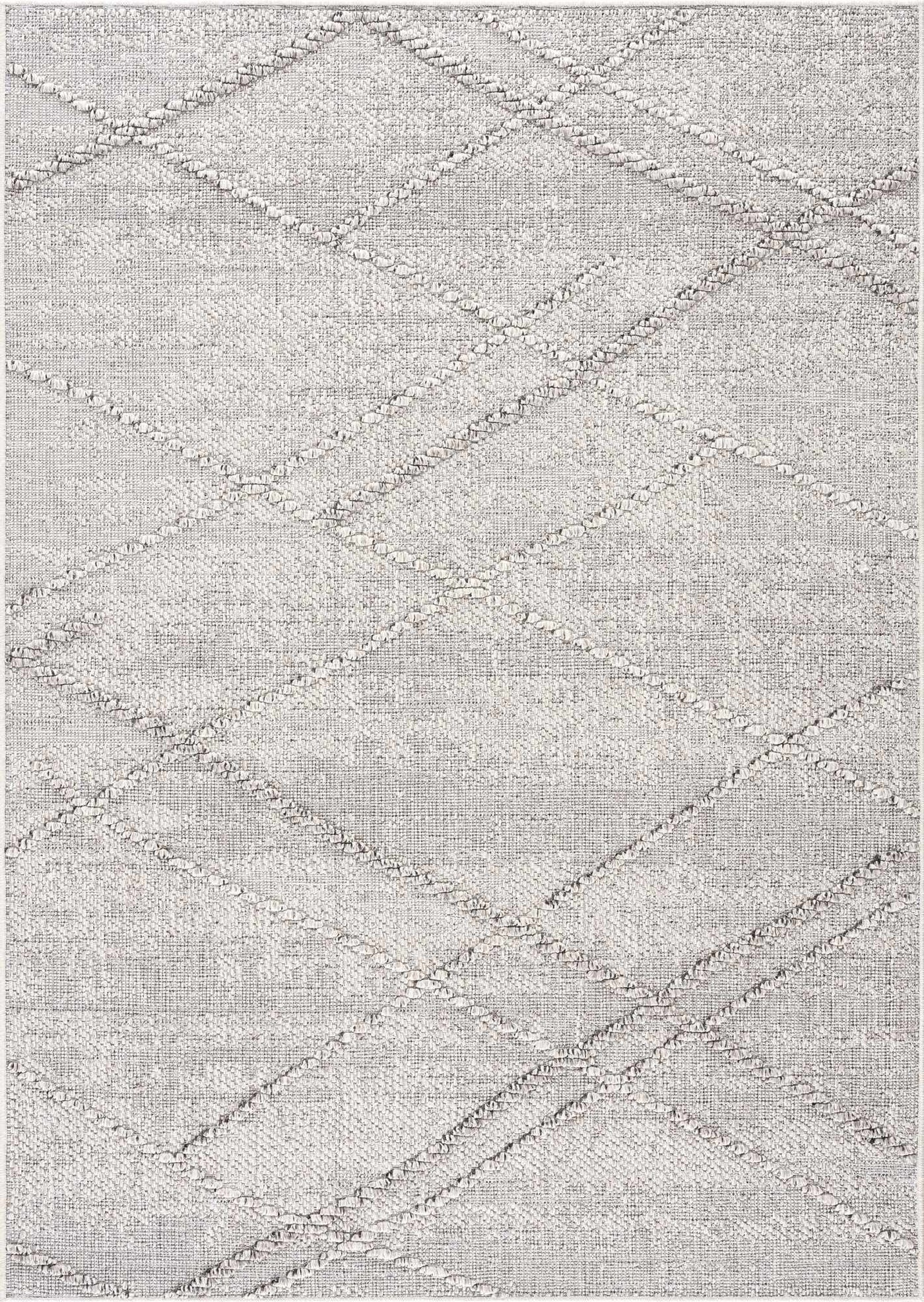 Baqer Bone & Taupe Textured Performance Outdoor Rug - Clearance by Boutique Rugs