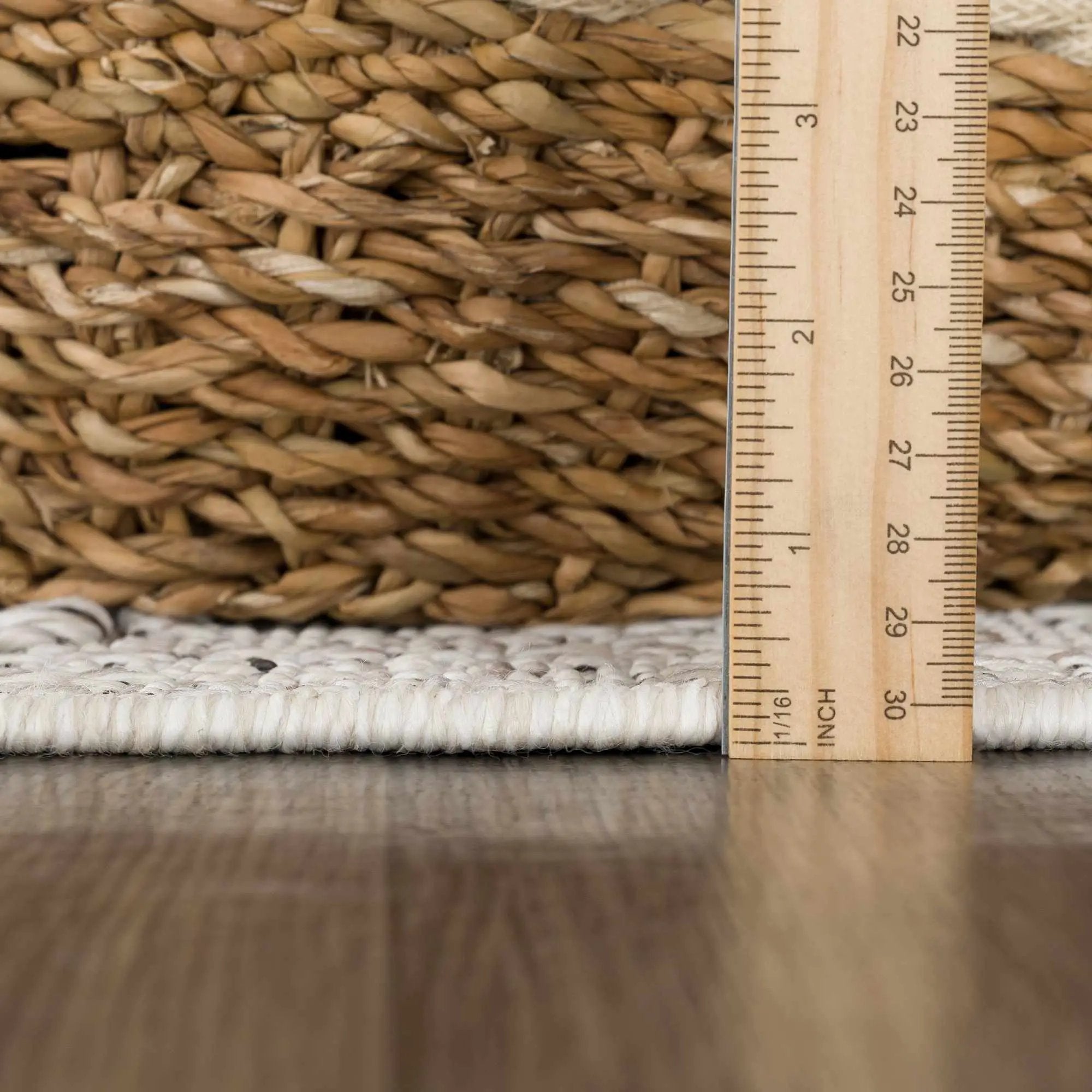 Baqer Bone & Taupe Textured Performance Outdoor Rug - Clearance by Boutique Rugs