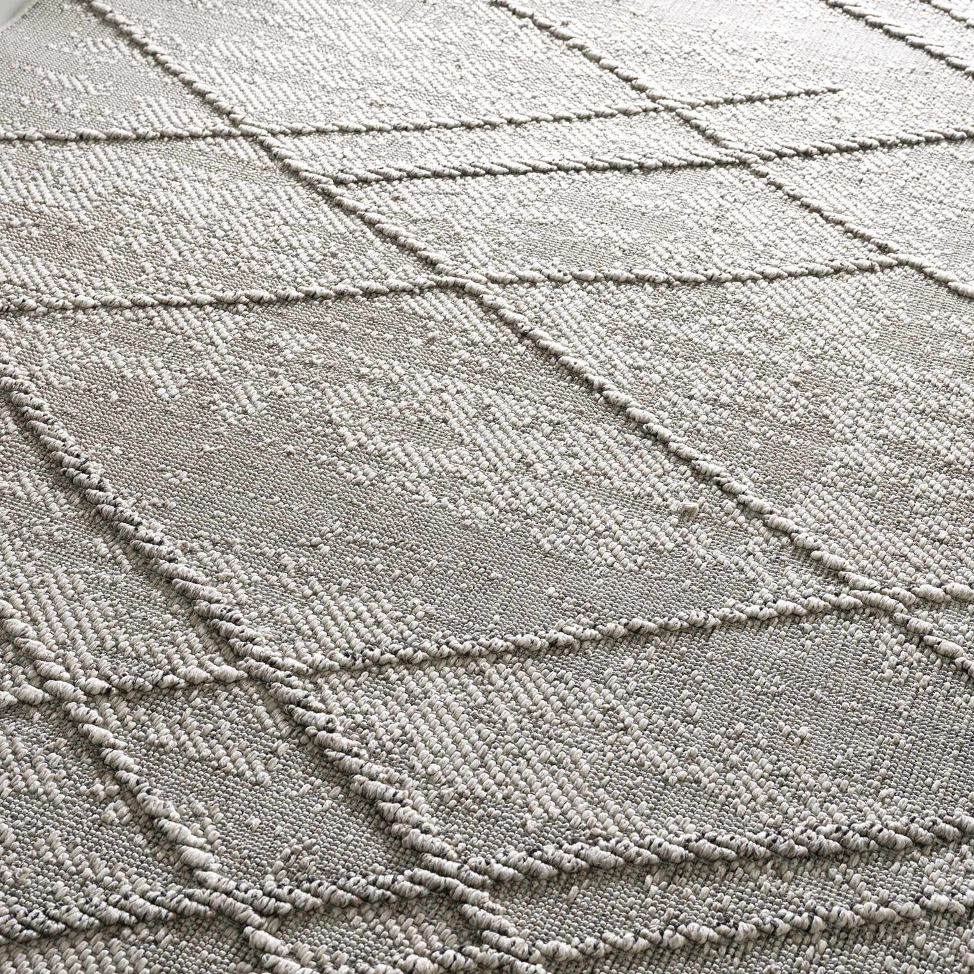 Baqer Bone & Taupe Textured Performance Outdoor Rug - Clearance by Boutique Rugs
