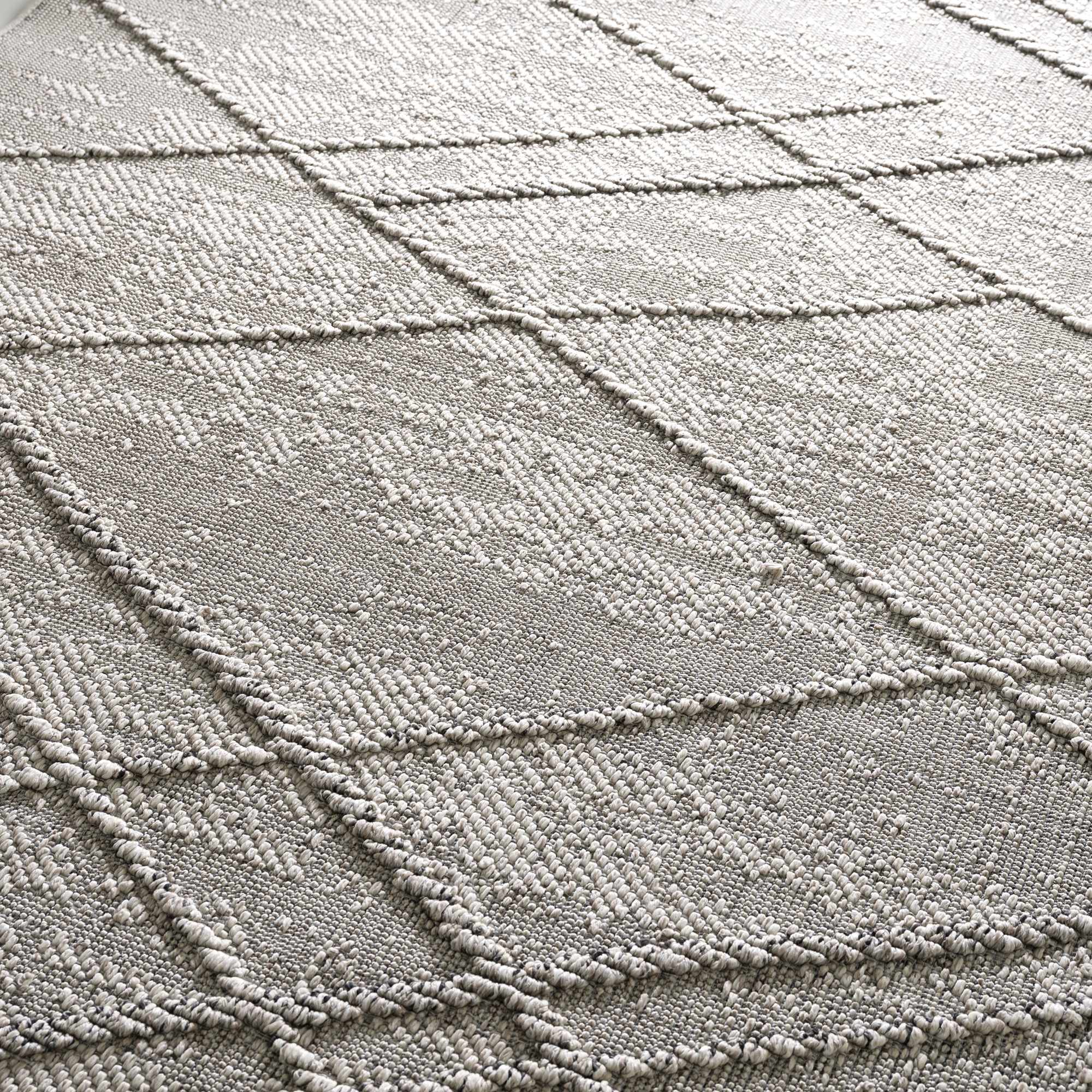 Baqer Bone & Taupe Textured Performance Outdoor Rug - Clearance by Boutique Rugs