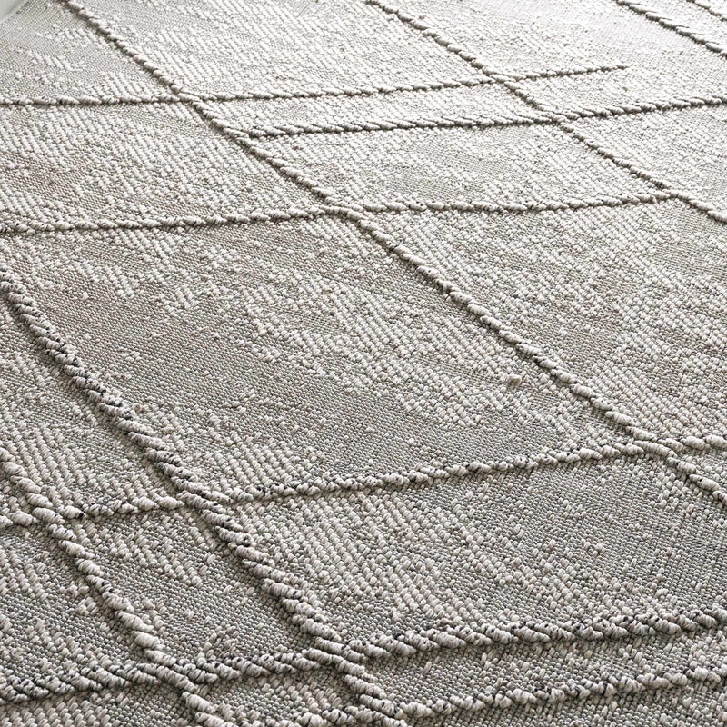 Baqer Bone & Taupe Textured Performance Outdoor Rug - Clearance by Boutique Rugs